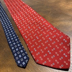 Geometric polka dot silk neck tie